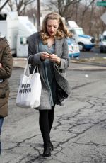 Pregnant AMANDA SEYFRIED on the Set of 