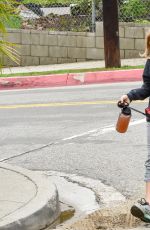 Pregnant AMANDA SEYFRIED Walks Her Dog Out in Los Angeles 02/21/2017