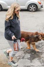 Pregnant AMANDA SEYFRIED Walks Her Dog Out in Los Angeles 02/21/2017