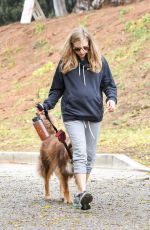 Pregnant AMANDA SEYFRIED Walks Her Dog Out in Los Angeles 02/21/2017