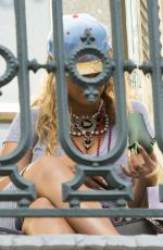Pregnant BEYONCE KNOWLES on a Balcony in New Orleans 02/19/2017