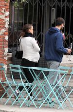 Pregnant NATALIE PORTMAN Out for Lunch in Los Feliz 02/20/2017