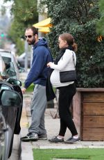 Pregnant NATALIE PORTMAN Out for Lunch in Los Feliz 02/20/2017