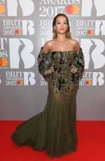 RITA ORA at Brit Awards 2017 in London 02/22/2017