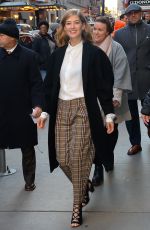 ROSAMUND PIKE Arrives at Good Morning America in New York 02/06/2017