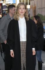 ROSAMUND PIKE Arrives at Good Morning America in New York 02/06/2017