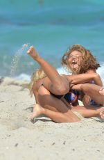 SELENA WEBER and LAUREN ASHLEY in Bikinis on the Beach in Miami 02/06/2017