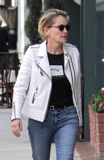 SHARON STONE at a Nail Salon in Beverly Hills 02/13/2017