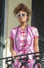 SOLANGE KNOWLES on a Balcony in New Orleans 02/19/2017