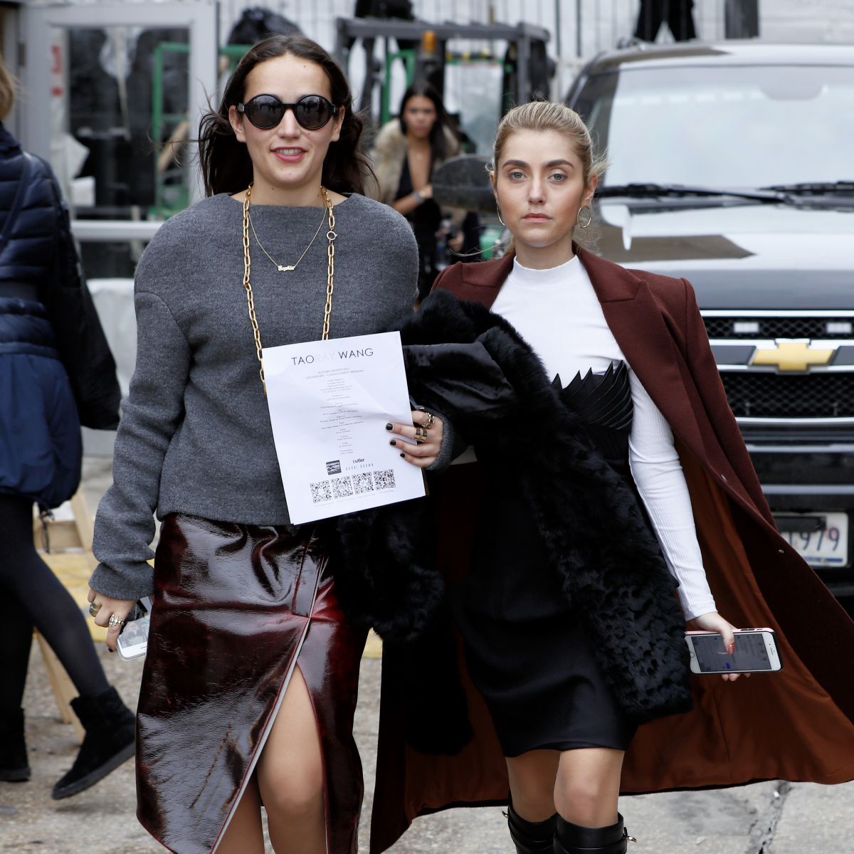 SOPHIE and CHARLOTTE BICKLEY Leaves Taoray Wang Fashion Show in New York 02/11/2017 SOPHIE and CHARLOTTE BICKLEY Leaves Taoray Wang Fashion Show in New York 02/11/2017