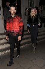 SOPHIE TURNER and Joe Jonas Leaves 34 Restaurant in London 02/23/2017
