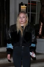 SOPHIE TURNER and Joe Jonas Leaves 34 Restaurant in London 02/23/2017