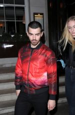 SOPHIE TURNER and Joe Jonas Leaves 34 Restaurant in London 02/23/2017