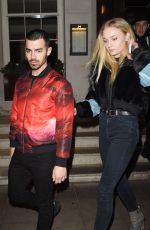 SOPHIE TURNER and Joe Jonas Leaves 34 Restaurant in London 02/23/2017