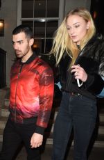 SOPHIE TURNER and Joe Jonas Leaves 34 Restaurant in London 02/23/2017