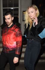 SOPHIE TURNER and Joe Jonas Leaves 34 Restaurant in London 02/23/2017