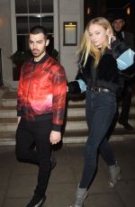 SOPHIE TURNER and Joe Jonas Leaves 34 Restaurant in London 02/23/2017