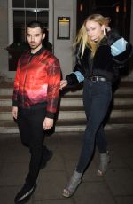 SOPHIE TURNER and Joe Jonas Leaves 34 Restaurant in London 02/23/2017