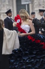 SUKI WATERHOUSE on the Set of a British Airways advertising Campaign in Milan 02/23/2017