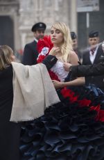 SUKI WATERHOUSE on the Set of a British Airways advertising Campaign in Milan 02/23/2017