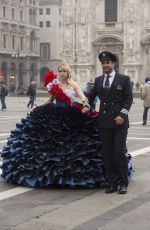 SUKI WATERHOUSE on the Set of a British Airways advertising Campaign in Milan 02/23/2017