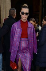 SVEVA ALVITI Arrives at Trussardi Fashion Show at Milan Fashion Week 02/26/2017