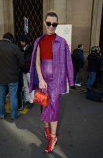 SVEVA ALVITI Arrives at Trussardi Fashion Show at Milan Fashion Week 02/26/2017