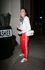 SYDNEY CARLSON at Catch LA in West Hollywood 02/02/2017