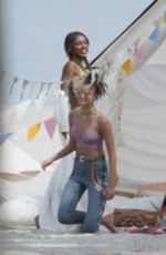 TAYLOR HILL and JASMINE TOOKES on the Set of a Photoshoot in Miami 02/02/2017