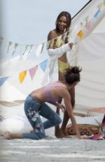 TAYLOR HILL and JASMINE TOOKES on the Set of a Photoshoot in Miami 02/02/2017