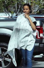 ZOE SALDANA Out in Los Angeles 02/19/2017