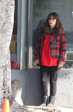 ZOOEY DESCHANEL on the Set of 