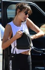 ALESSANDRA AMBROSIO Arrives at Tracy Anderson