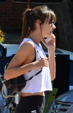 ALESSANDRA AMBROSIO Arrives at Tracy Anderson