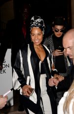 ALICIA KEYS at Rick Owens Fashion Show at PFW in Paris 03/02/2017