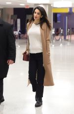 AMAL CLOONEY at JFK Airport in New York 03/11/2017