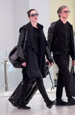 ANNE HATHAWAY at JFK Airport in New York 03/07/2017