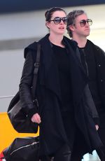 ANNE HATHAWAY at JFK Airport in New York 03/07/2017