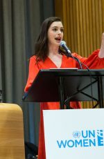 ANNE HATHAWAY Speaks at International Women