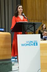 ANNE HATHAWAY Speaks at International Women