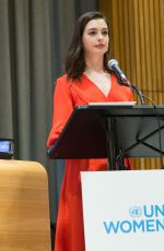 ANNE HATHAWAY Speaks at International Women