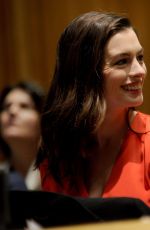 ANNE HATHAWAY Speaks at International Women