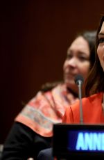 ANNE HATHAWAY Speaks at International Women