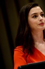 ANNE HATHAWAY Speaks at International Women