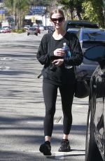 ASHLEE SIMPSON Leave a Gym in Studio City 03/09/2017