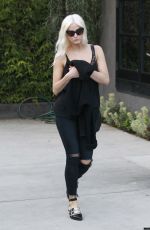 ASHLEE SIMPSON Leaves a Hair Salon in West Hollywood 03/21/2017