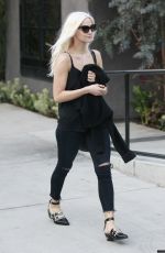 ASHLEE SIMPSON Leaves a Hair Salon in West Hollywood 03/21/2017
