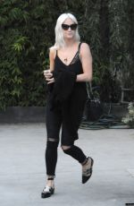 ASHLEE SIMPSON Leaves a Hair Salon in West Hollywood 03/21/2017