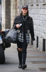 AURORA RAMAZOTTI Out Shopping in Milan 03/22/2017