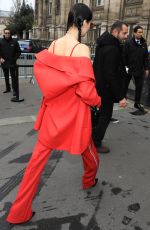 BELLA HADID Arrives at Lanvin Fashion Show at Paris Fashion Week 03/01/2017